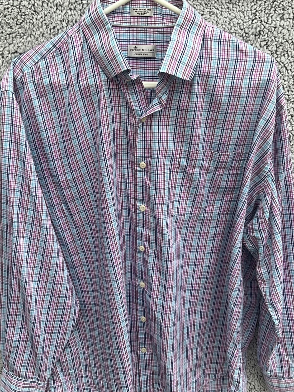 Peter Millar Crown Soft cotton/silk blend long sleeve shirt size XXL